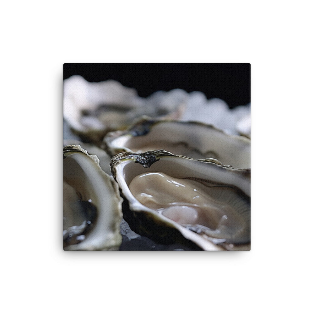 Freshly Shucked Pacific Oysters on Ice canvas - Posterfy.AI