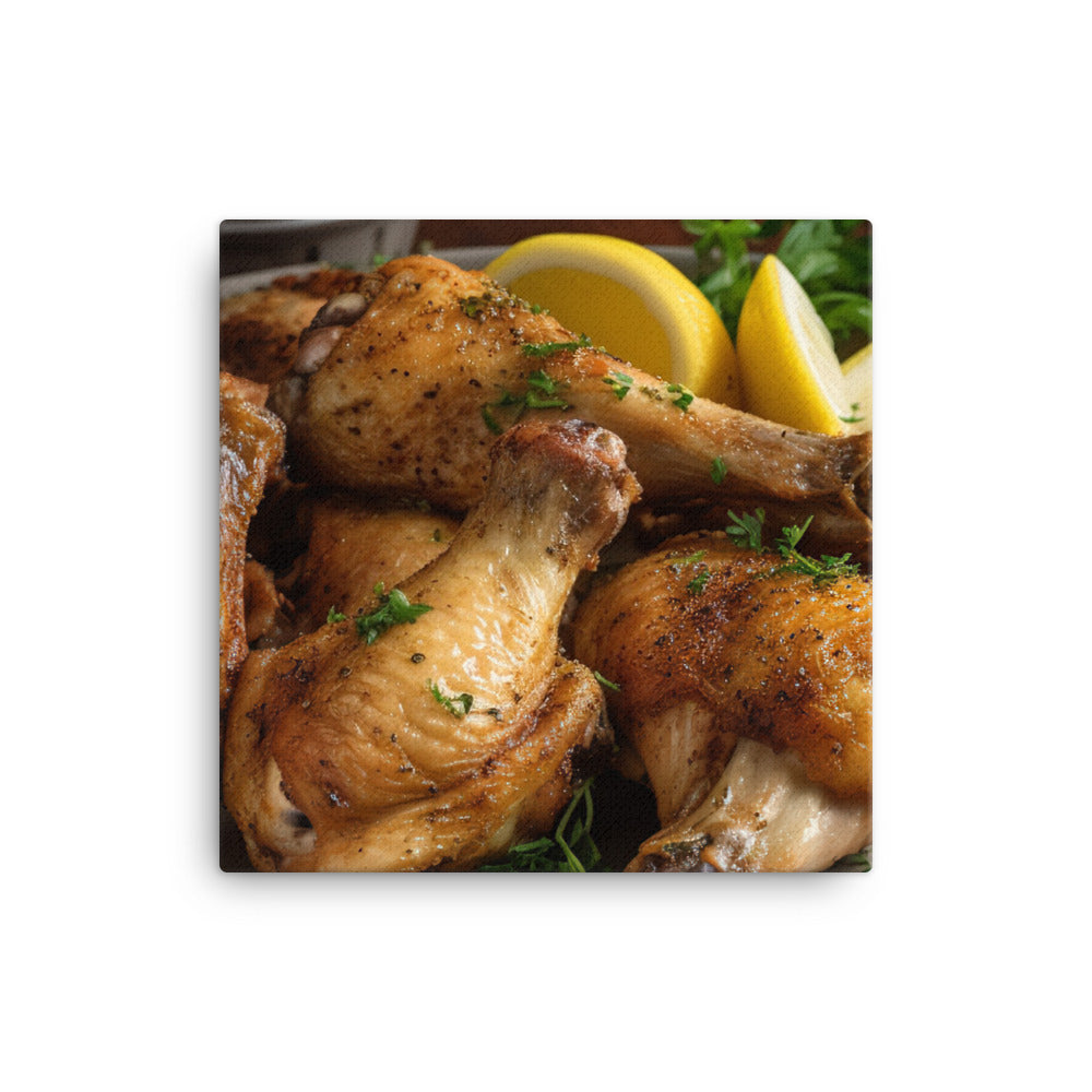 Freshly Cooked Lemon Pepper Chicken Wings canvas - Posterfy.AI