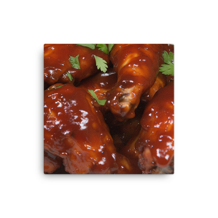 BBQ Chicken Wings with Sweet and Spicy Sauce canvas - Posterfy.AI