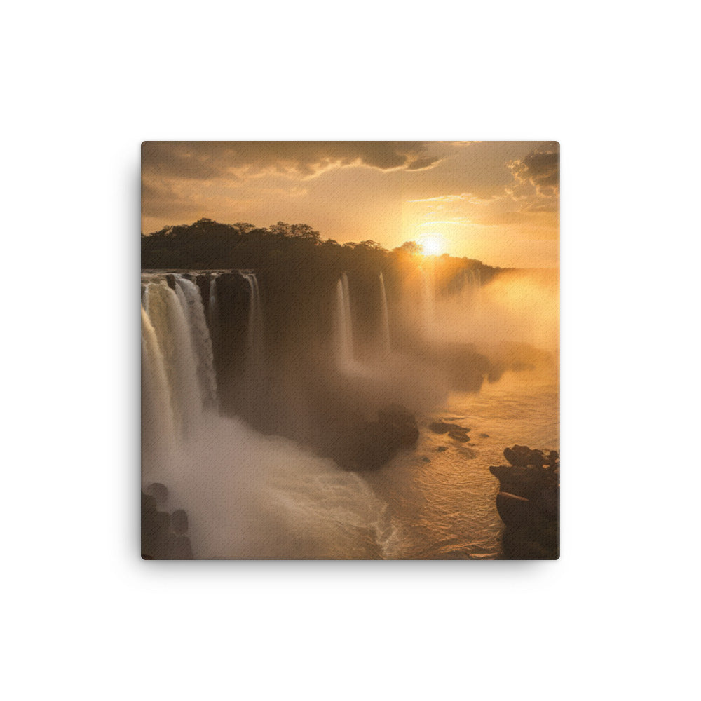 Golden Hour at Iguazu Falls canvas - Posterfy.AI