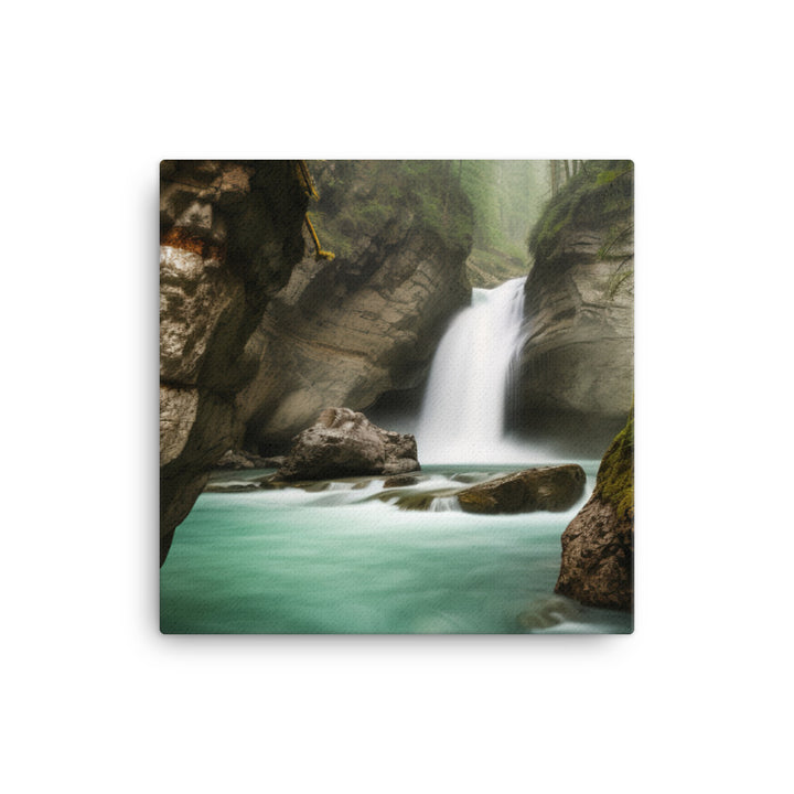 Power of Johnston Canyon Falls canvas - Posterfy.AI