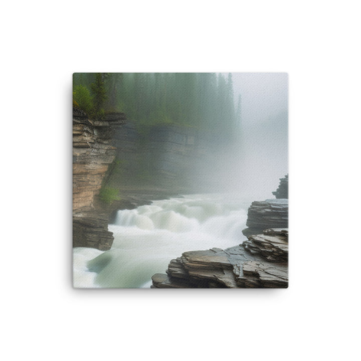 Elegance of Athabasca Falls canvas - Posterfy.AI