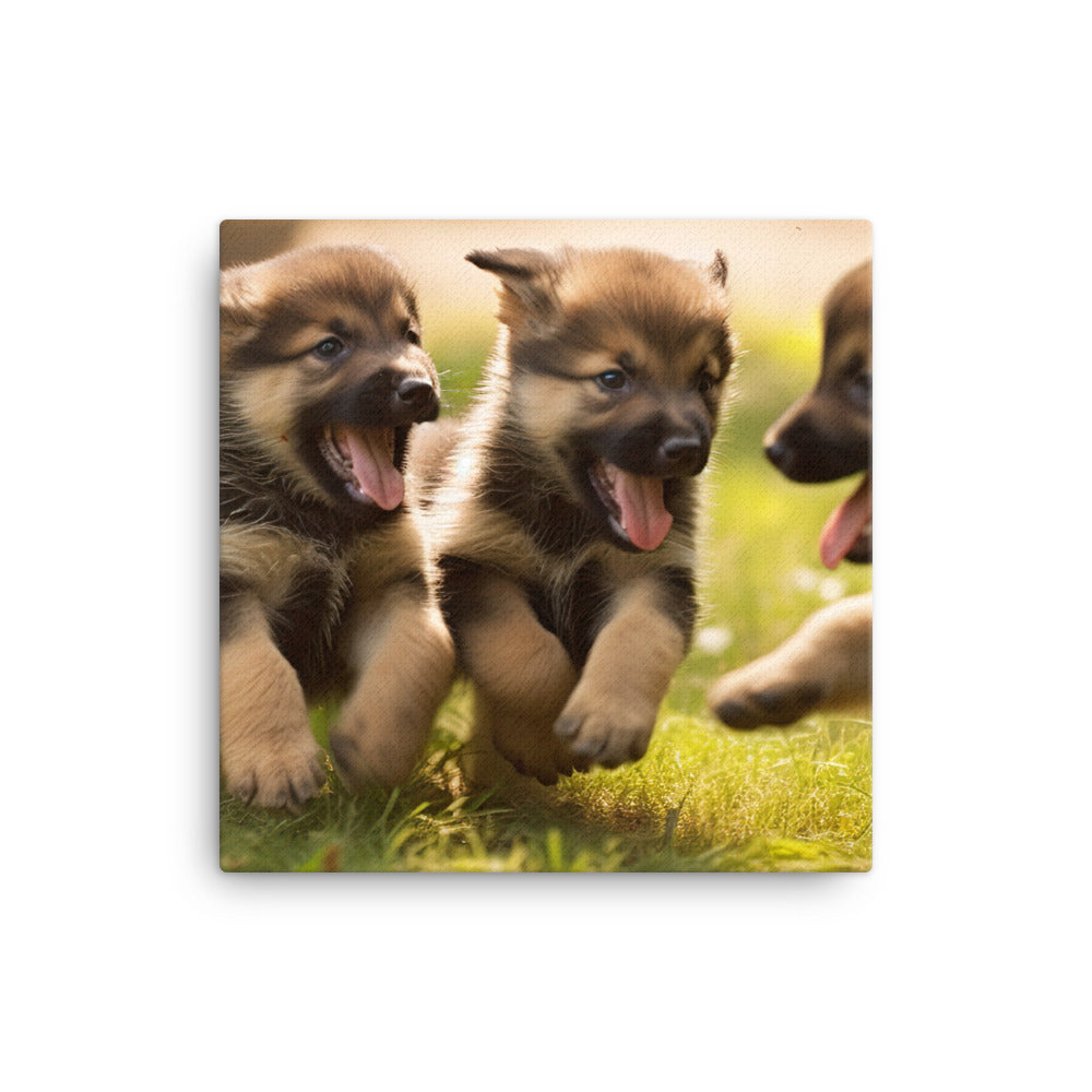 German Shepherd Puppies canvas - Posterfy.AI