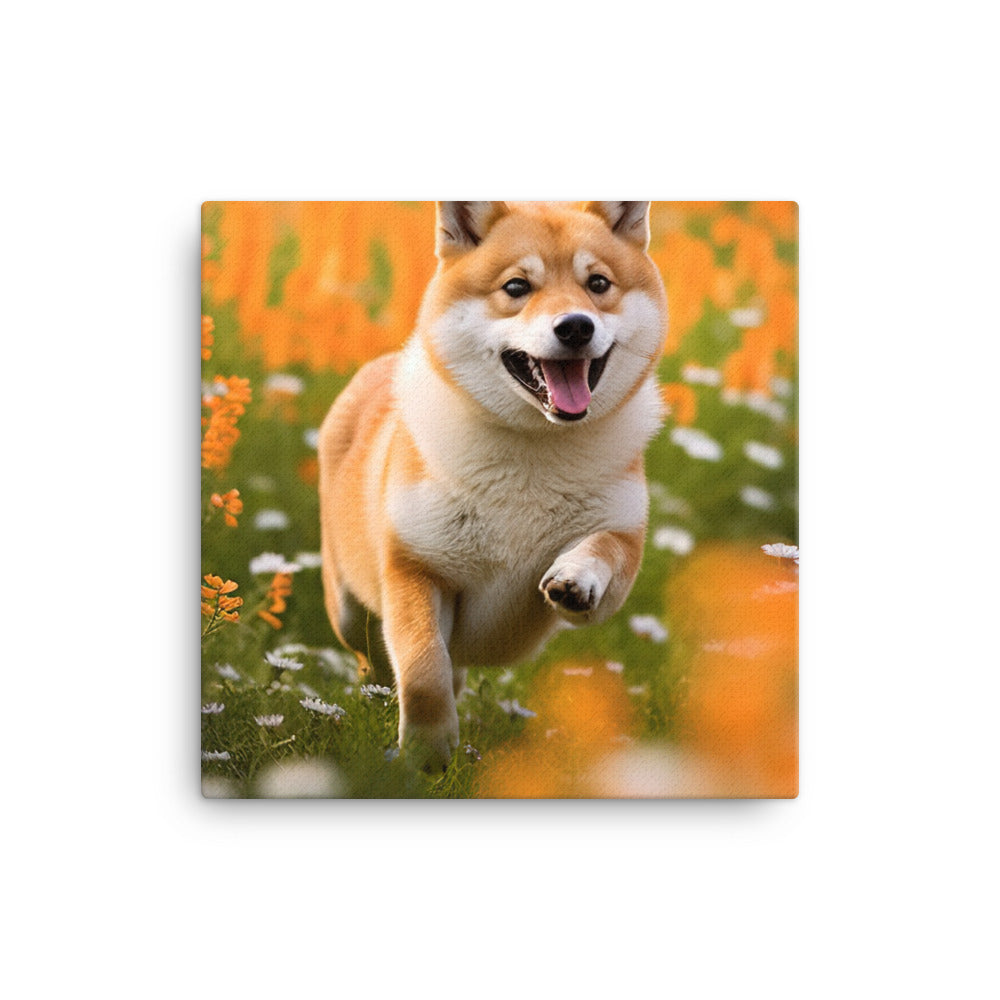 Shiba Inu Running canvas - Posterfy.AI