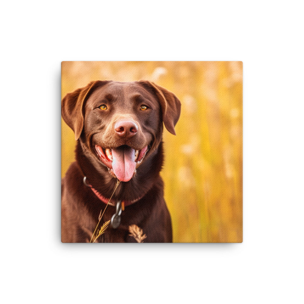 Labrador Retriever Posing in a Field canvas - Posterfy.AI