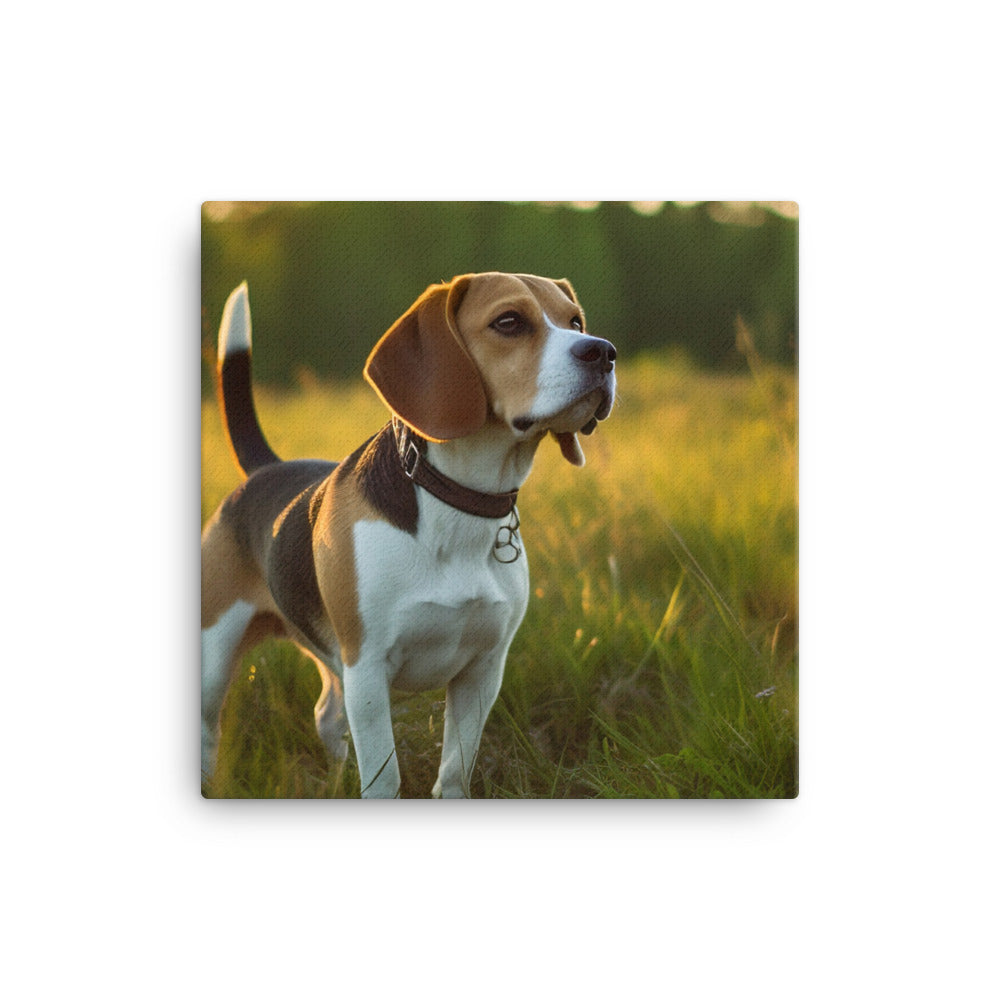 Beagle at play canvas - Posterfy.AI