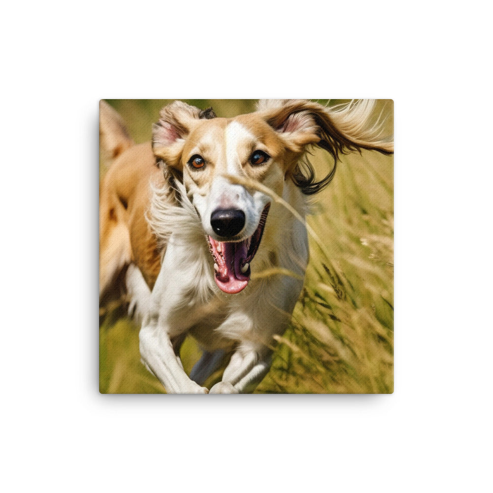 Playful Saluki canvas - Posterfy.AI