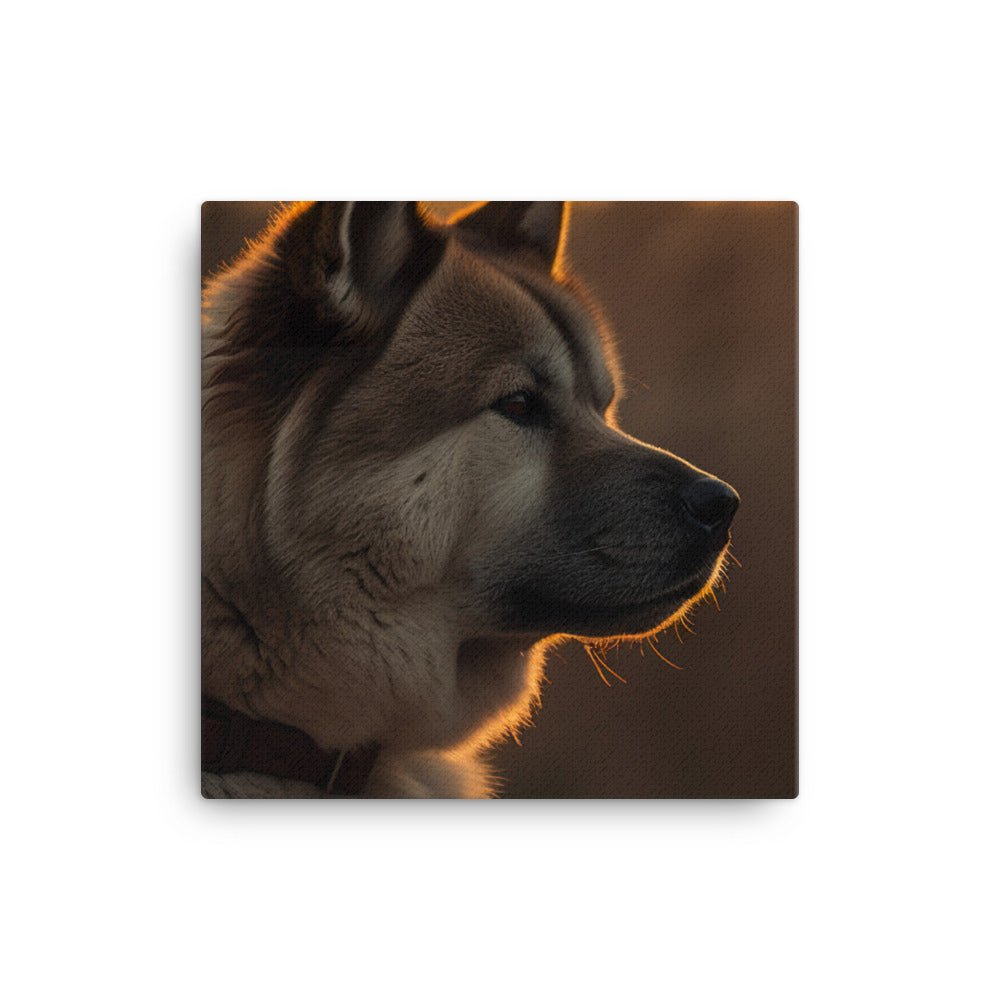 Noble Akita Gazing at the Sunset canvas - Posterfy.AI