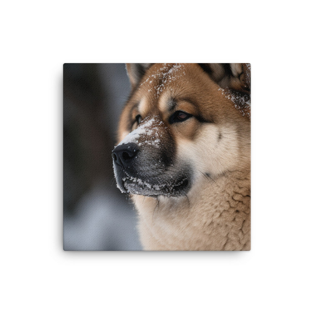 Akita in the Snow canvas - Posterfy.AI