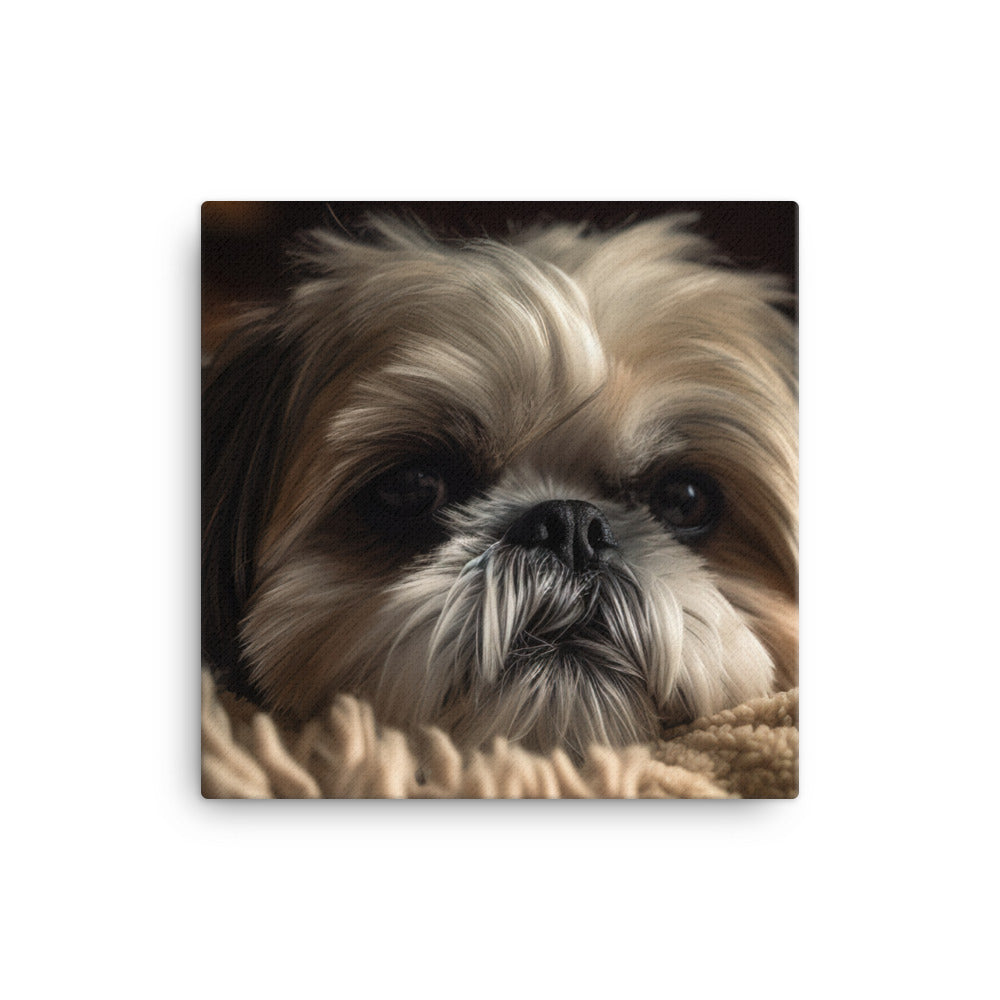 Relaxed Shih Tzu in a Cozy Home canvas - Posterfy.AI