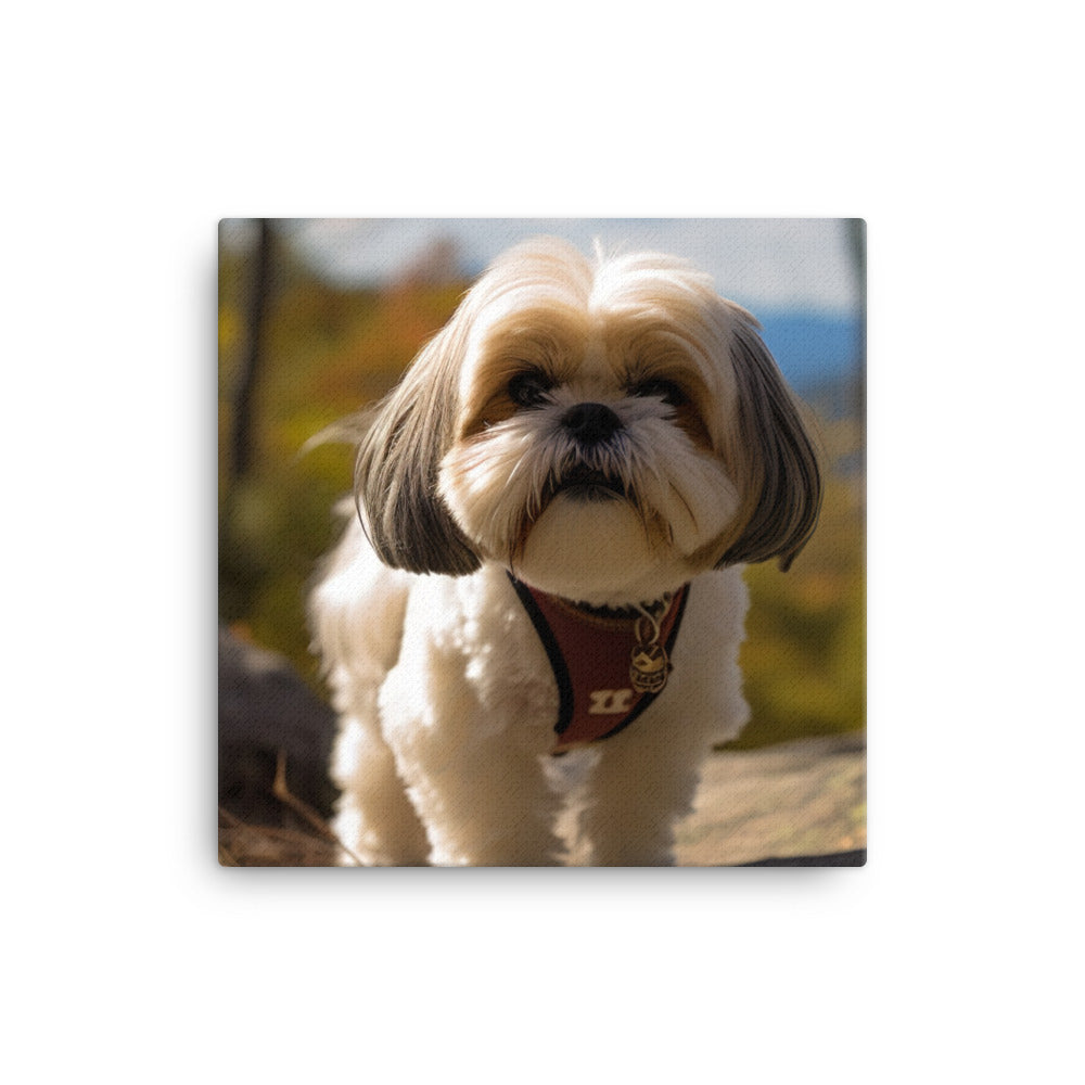 Adventurous Shih Tzu on a Hike canvas - Posterfy.AI