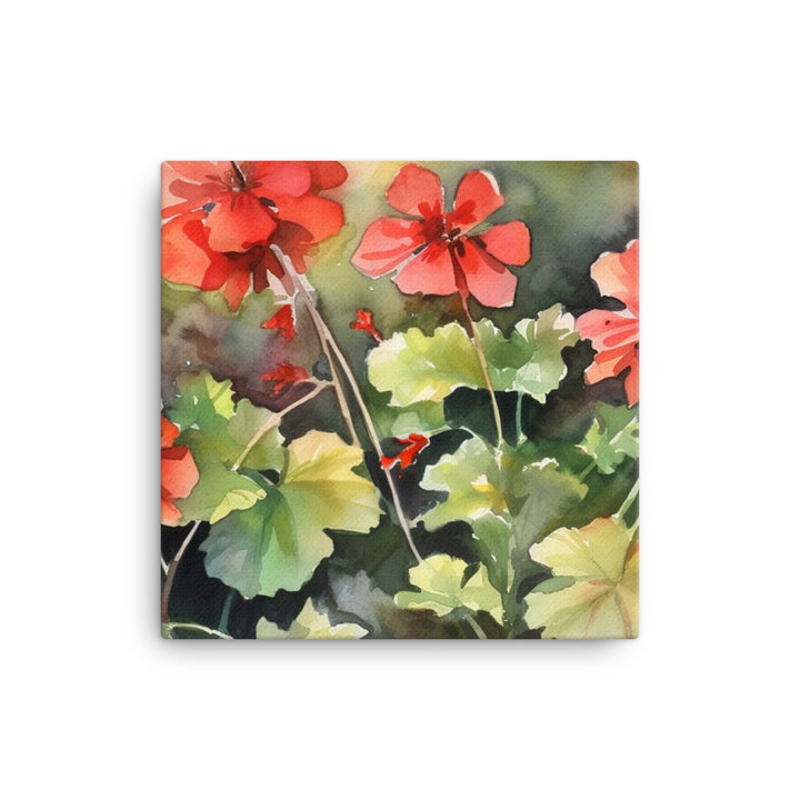 Whimsical Geranium Gardens canvas - Posterfy.AI