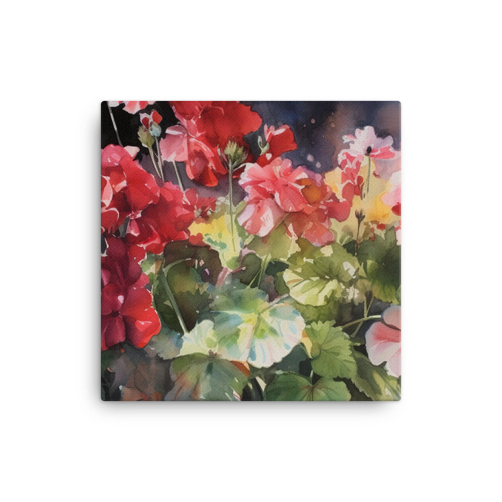 Vibrant Geraniums canvas - Posterfy.AI