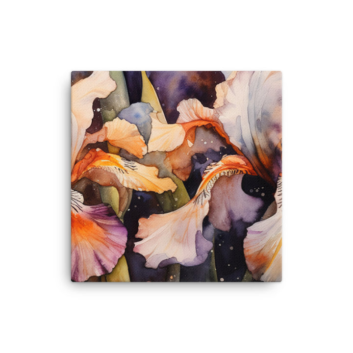 Watercolor Irises Revealed canvas - Posterfy.AI