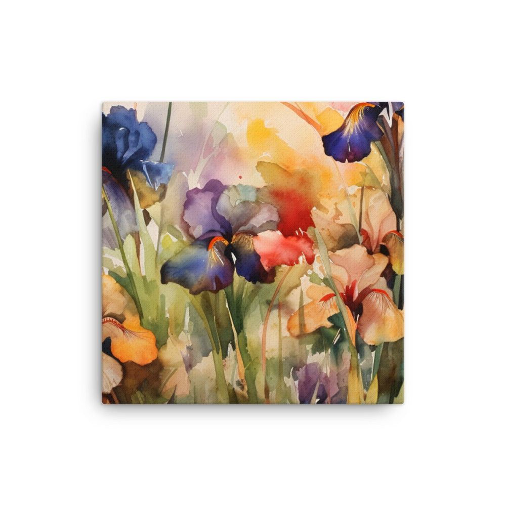 Majestic Iris Garden canvas - Posterfy.AI