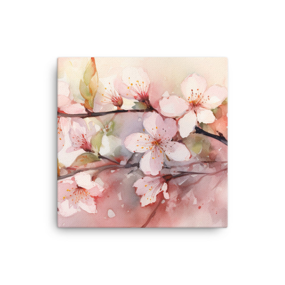 Watercolor Cherry Blossoms canvas - Posterfy.AI