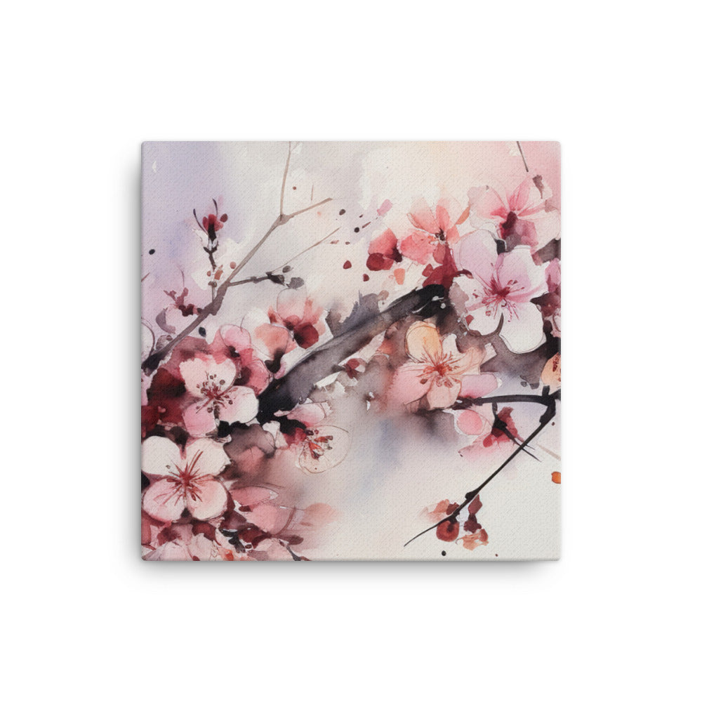 Watercolor Cherry Blossoms canvas - Posterfy.AI