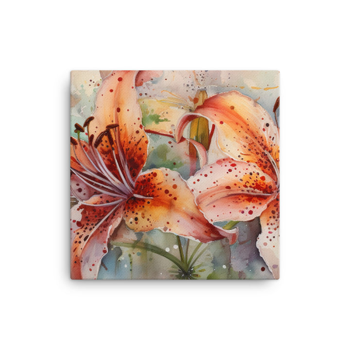 Watercolor Lilies Unveiled canvas - Posterfy.AI