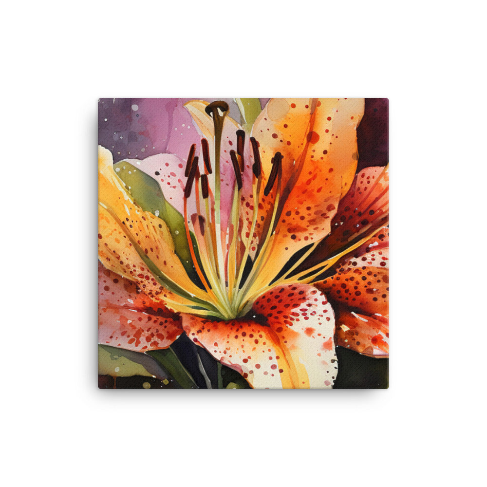 Watercolor Journey with Lilies canvas - Posterfy.AI