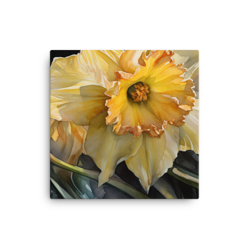 Daffodils in Watercolor canvas - Posterfy.AI