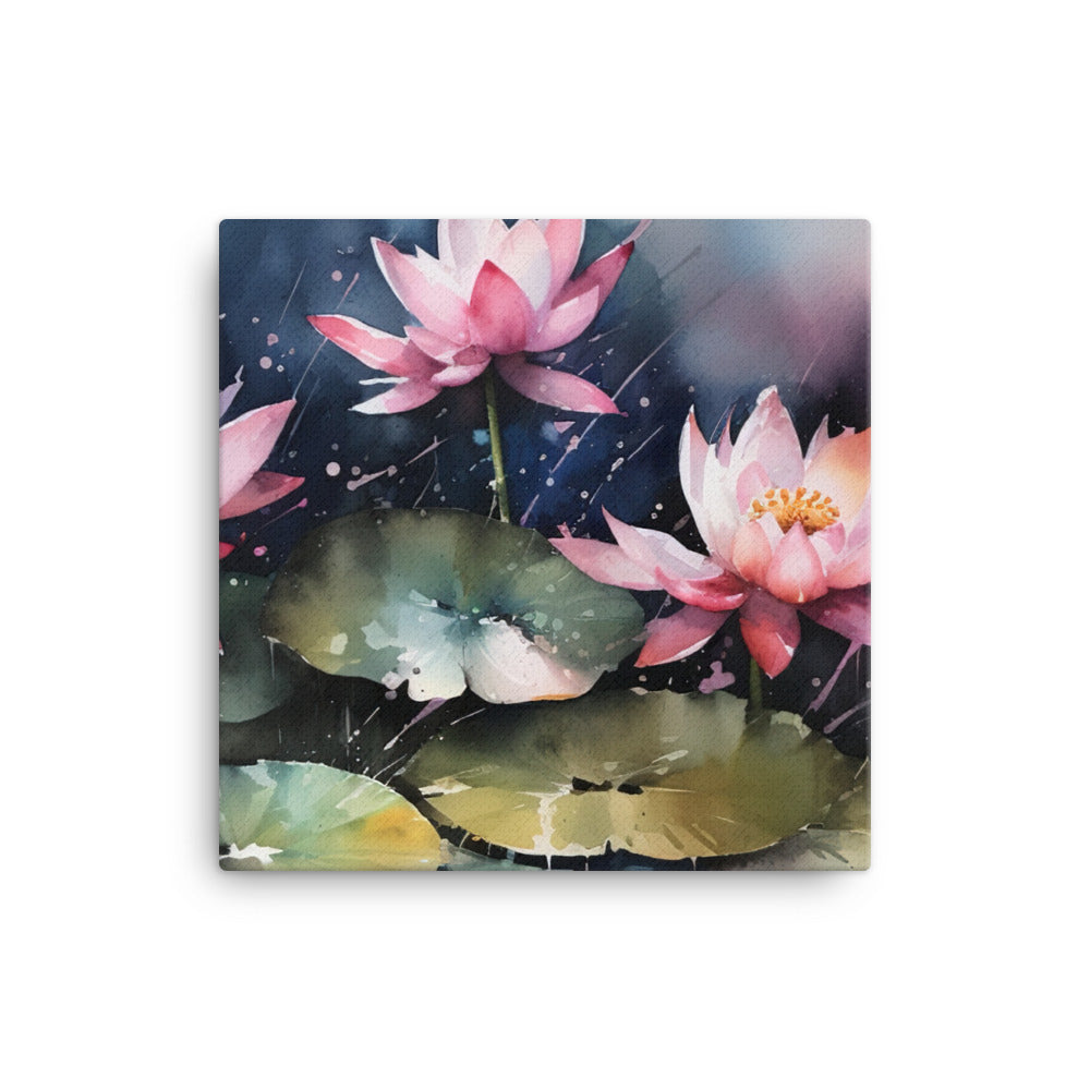 Grace of Lotus Flowers canvas - Posterfy.AI