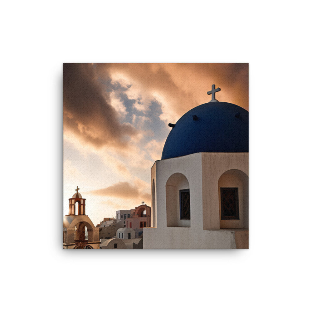 Santorinis Dramatic Cloudscapes canvas - Posterfy.AI