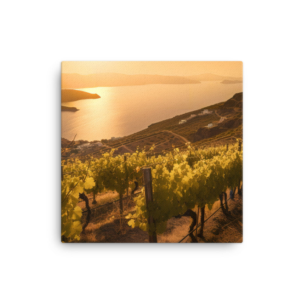 Vineyard Paradise of Santorini canvas - Posterfy.AI