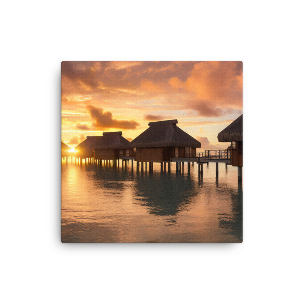 Overwater Bungalow Retreat canvas - Posterfy.AI