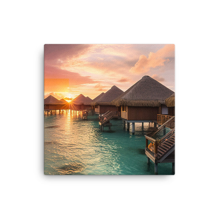 Overwater Bungalow Retreat canvas - Posterfy.AI