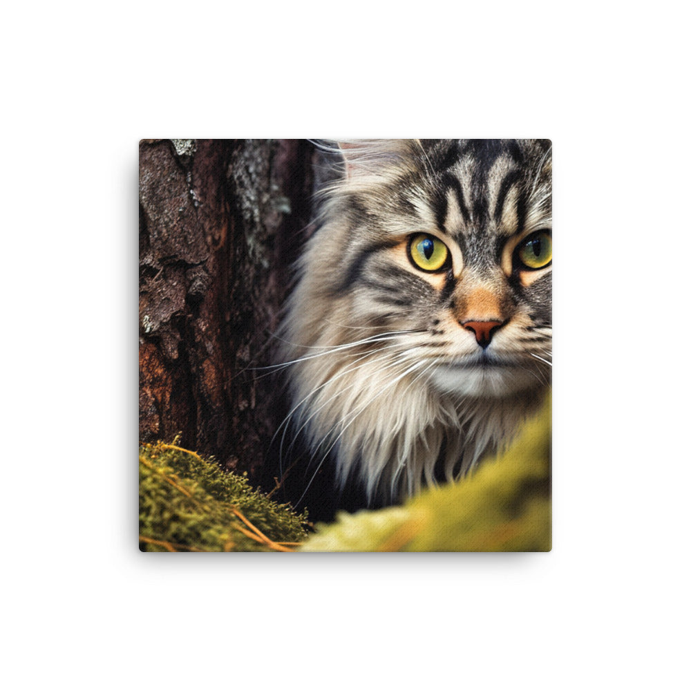 Playful Norwegian Forest Cat canvas - Posterfy.AI