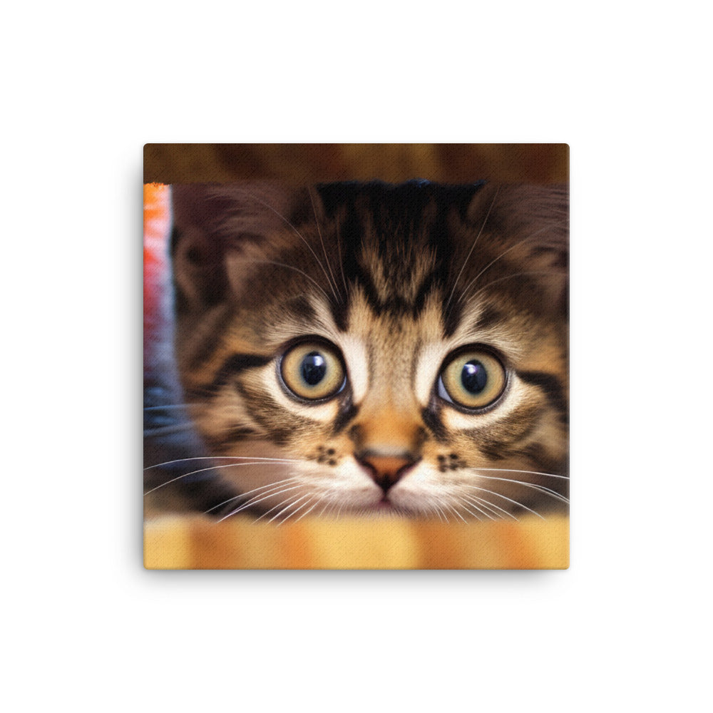 Inquisitive Manx Kitten canvas - Posterfy.AI