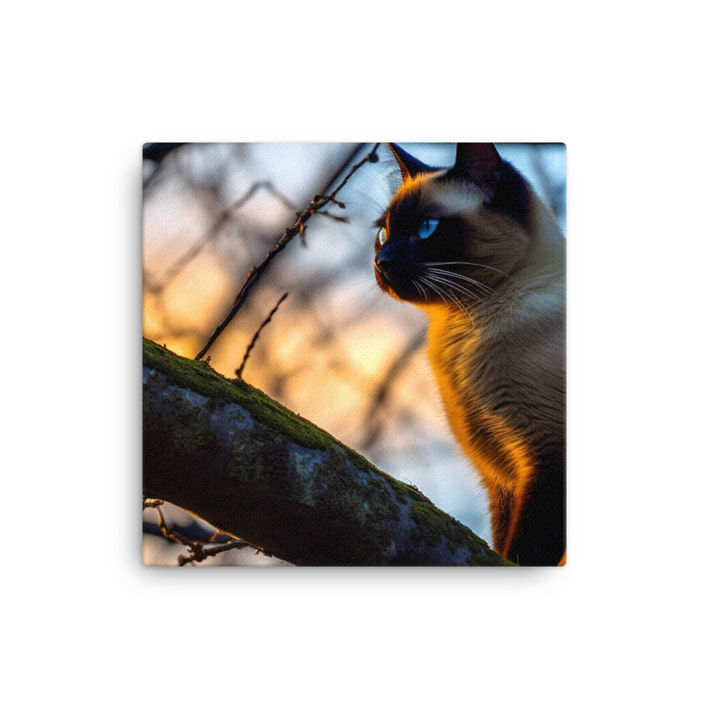Majestic Siamese at Sunset canvas - Posterfy.AI