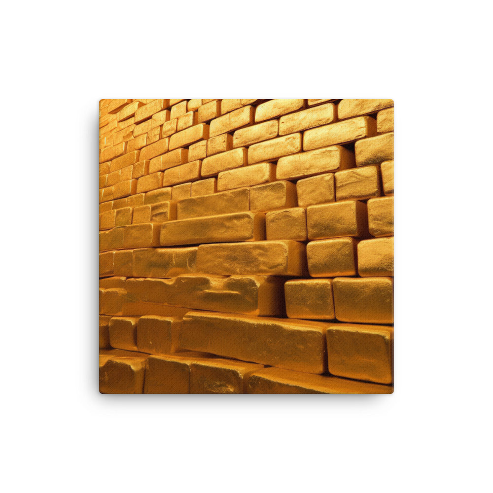 A large pile of gold bricks canvas - Posterfy.AI