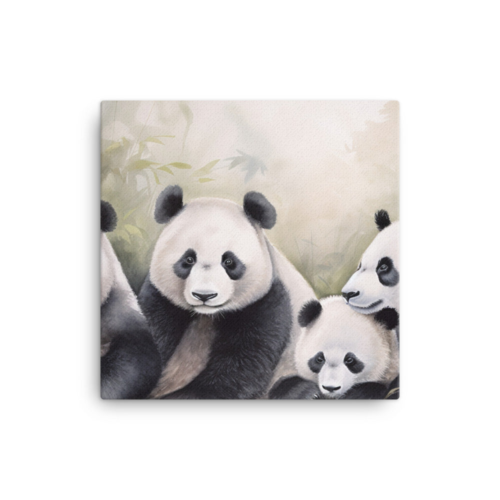 Panda Family Portrait canvas - Posterfy.AI