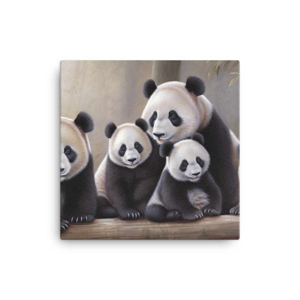Panda Family Portrait canvas - Posterfy.AI