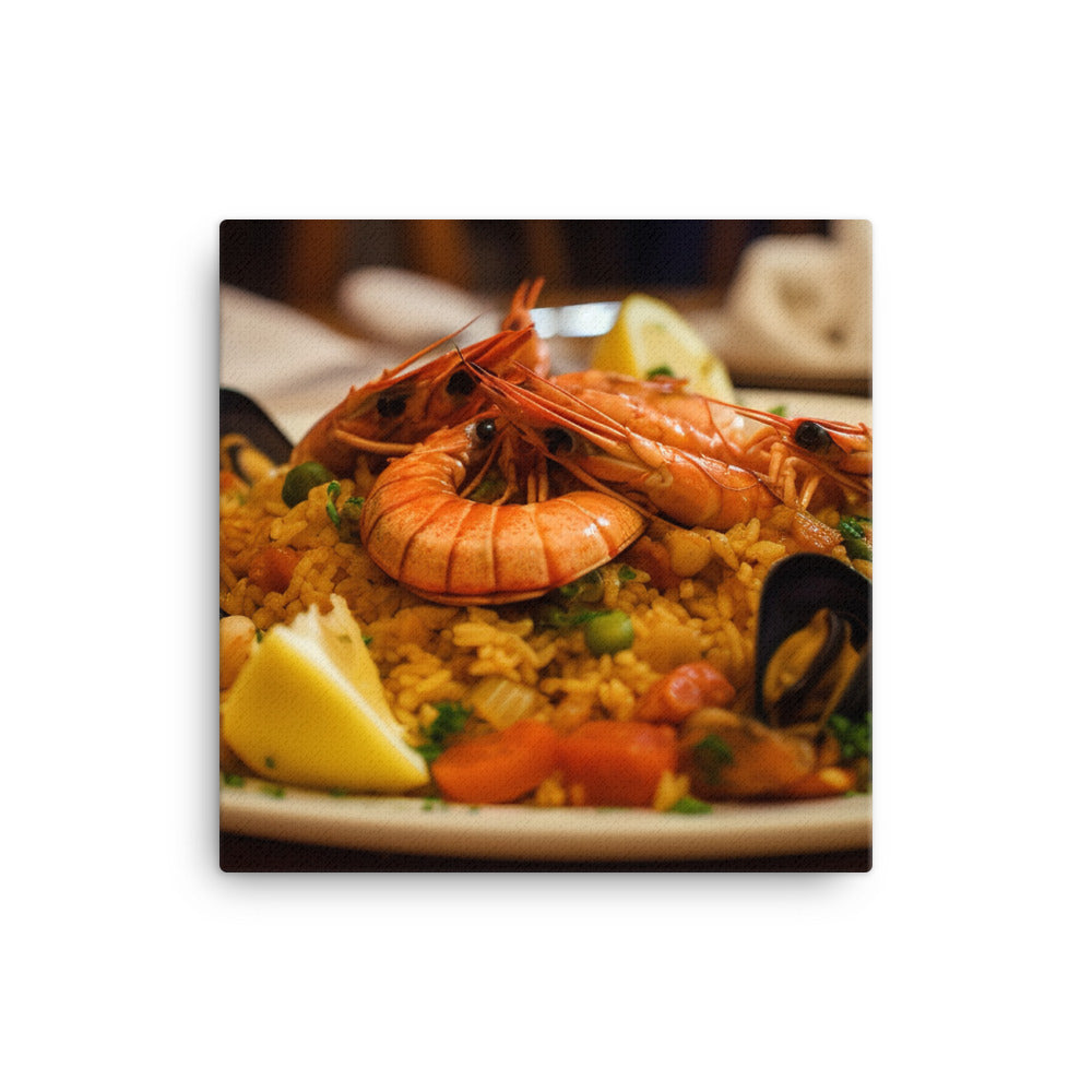 Seafood Paella canvas - Posterfy.AI