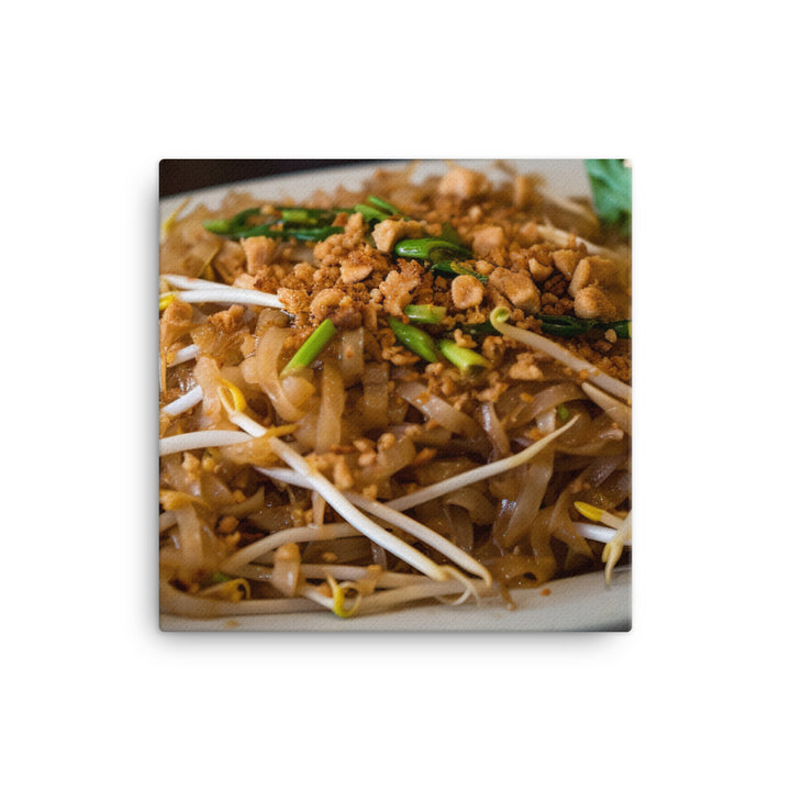 Pad Thai with Pork and Bean Sprouts canvas - Posterfy.AI