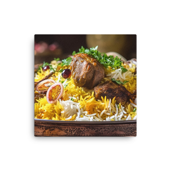 Biryani - The Perfect Combination of Meat and Rice canvas - Posterfy.AI