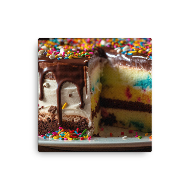 Celebration Ice Cream Cake canvas - Posterfy.AI