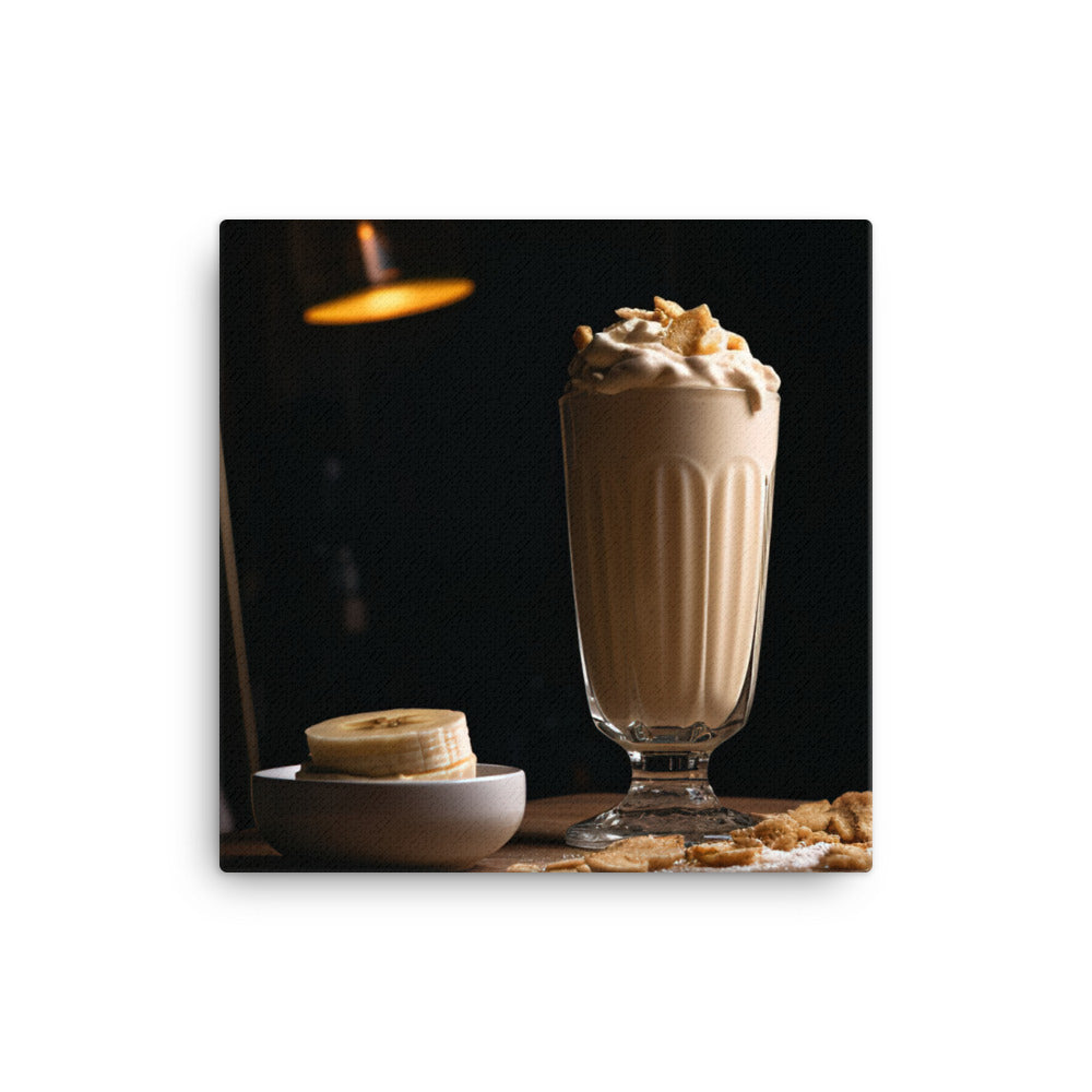 Peanut Butter Banana Milkshake canvas - Posterfy.AI