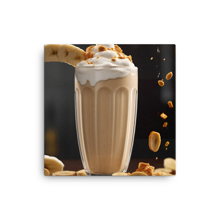 Peanut Butter Banana Milkshake canvas - Posterfy.AI