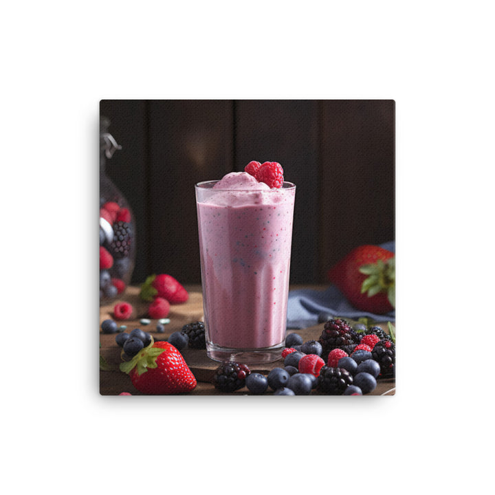 Coconut berry smoothie canvas - Posterfy.AI