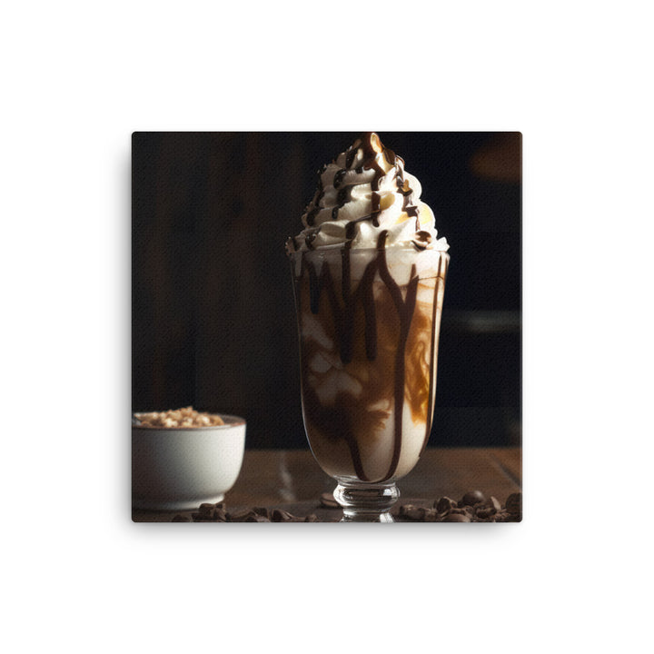 A delicious mocha with whipped cream canvas - Posterfy.AI