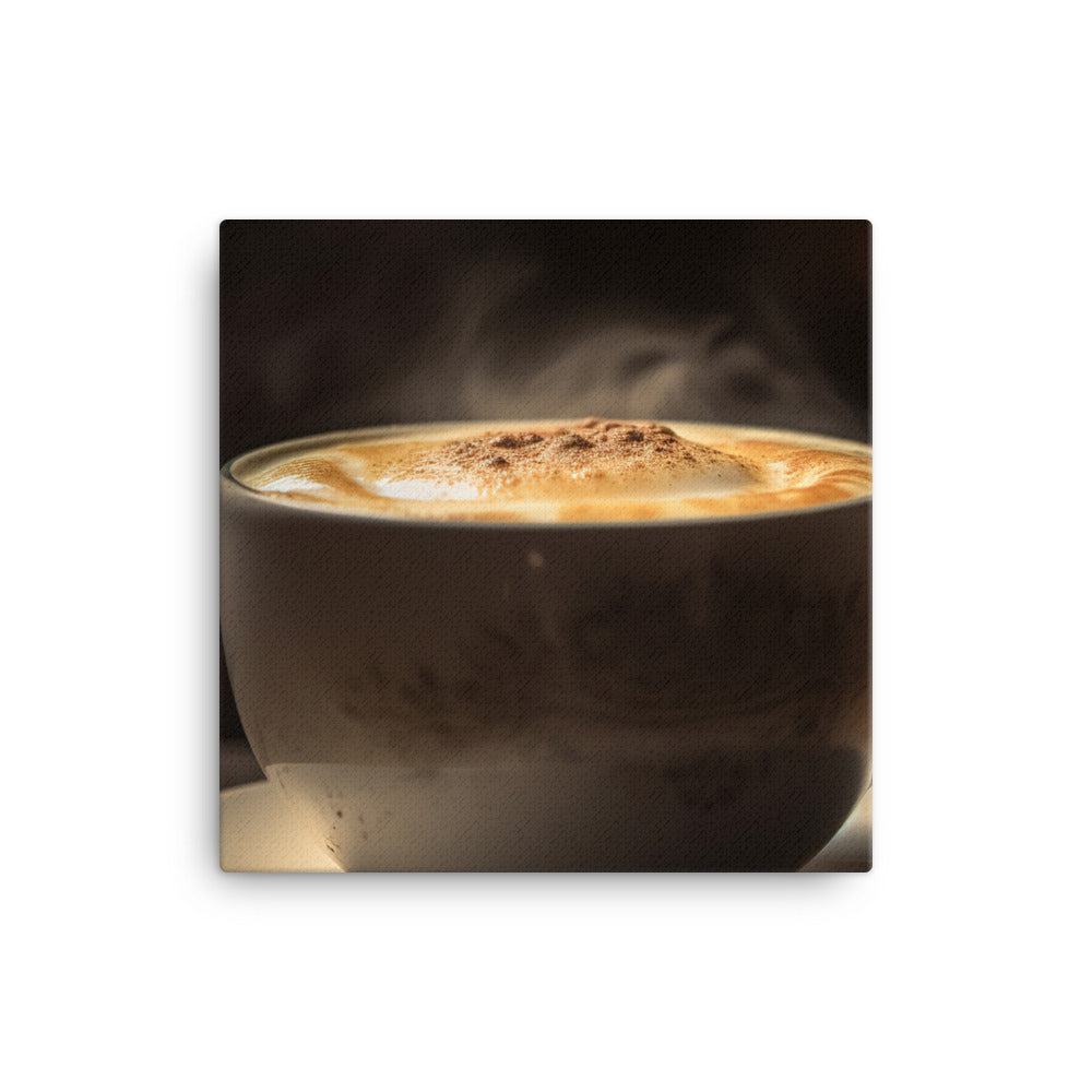 Creamy Macchiato in a Ceramic Cup canvas - Posterfy.AI
