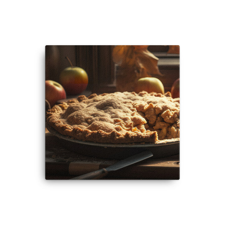 Rustic Apple Pie with Fresh Apples canvas - Posterfy.AI