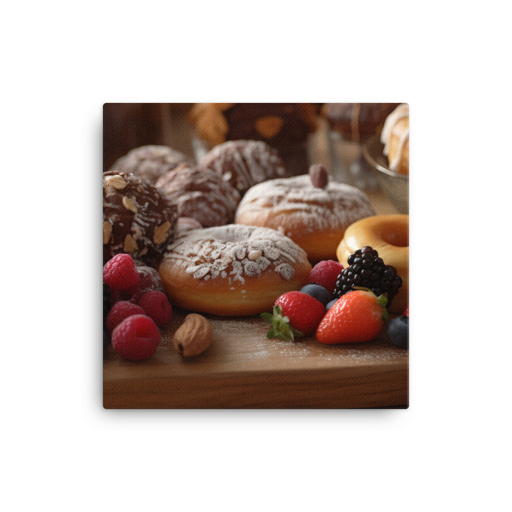 A Delicious Selection of Pastries and Donuts canvas - Posterfy.AI