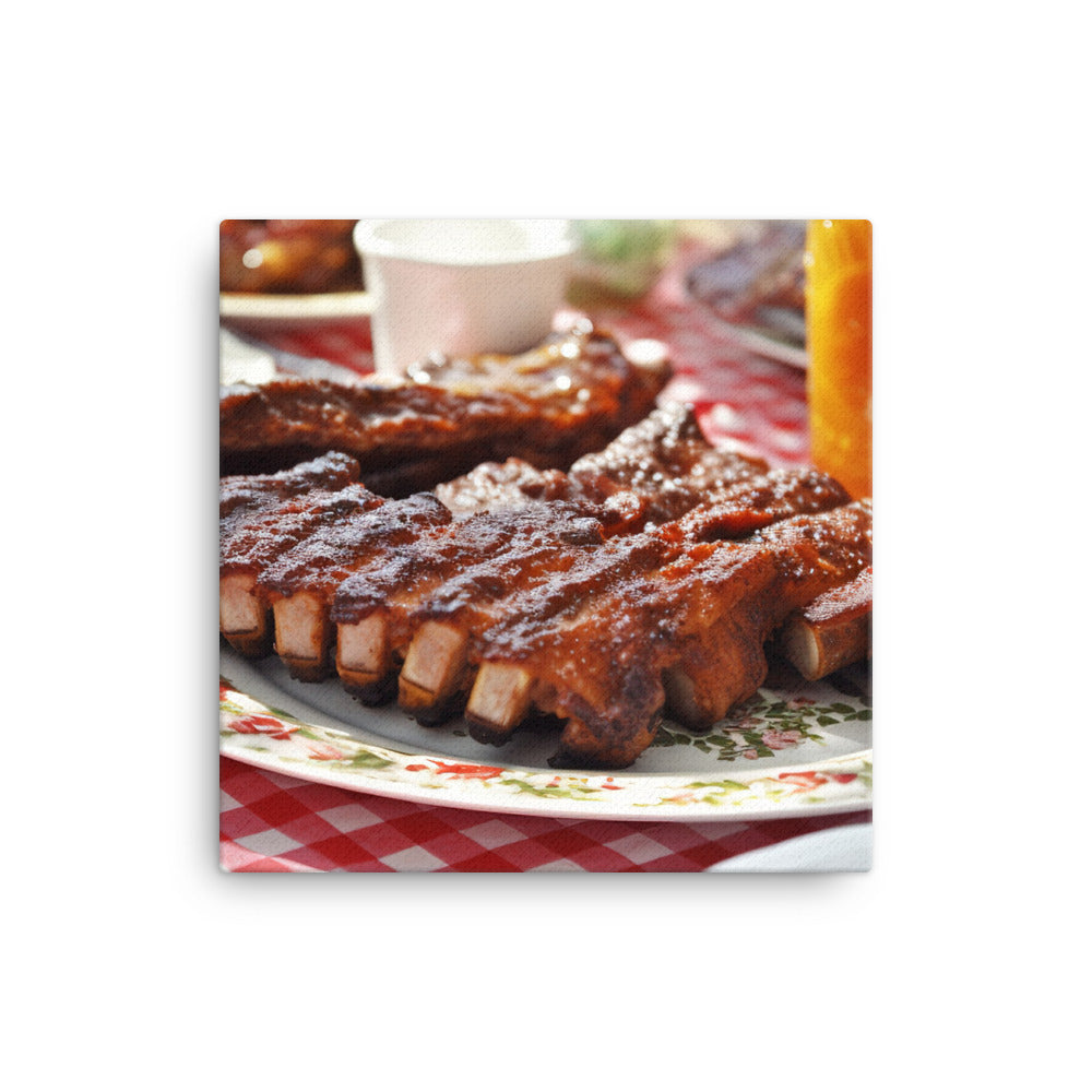 Sticky and Sweet Barbecue Ribs canvas - Posterfy.AI