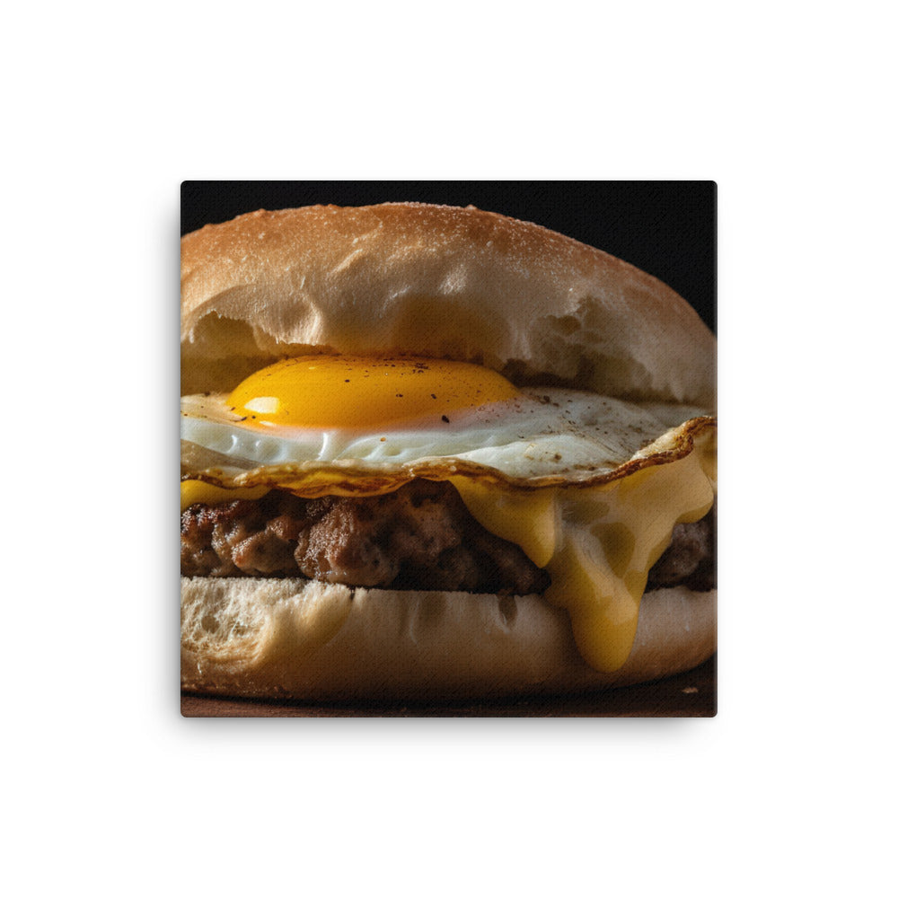 Sausage Breakfast Sandwich canvas - Posterfy.AI