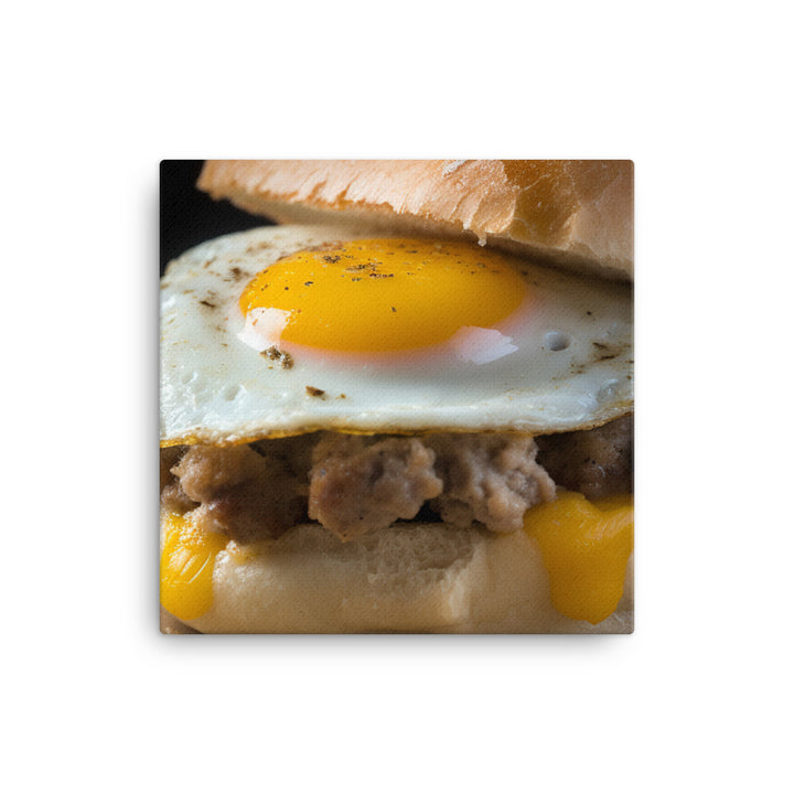 Sausage Breakfast Sandwich canvas - Posterfy.AI