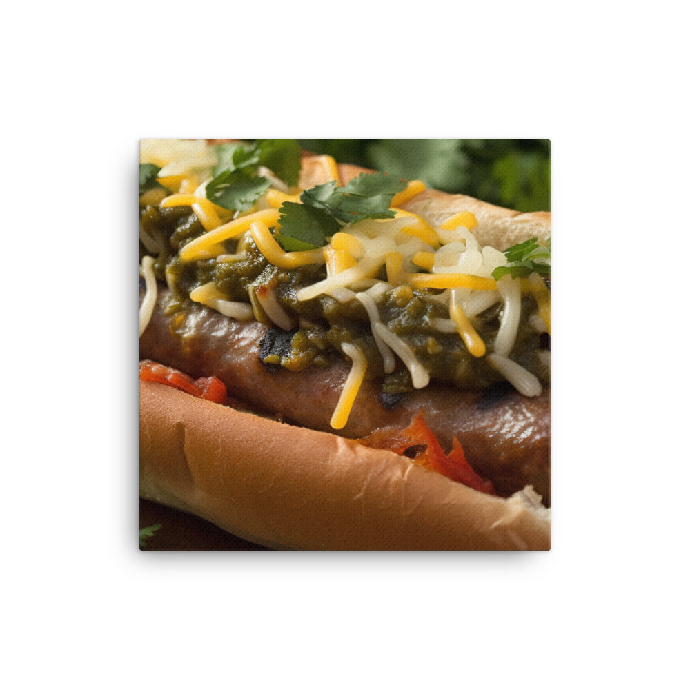 Cheesy Grilled Mexican Sausages canvas - Posterfy.AI